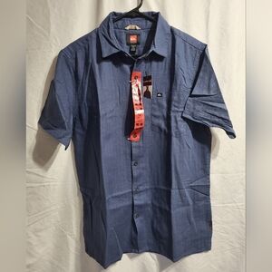 Quiksilver Men's Blue Short Sleeve Shirt, Size Medium